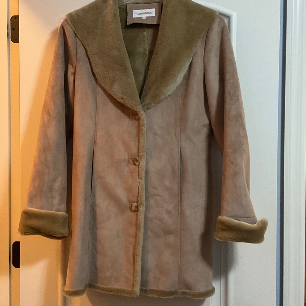 Calvin Klein Beige Teddy Jacket SMALL